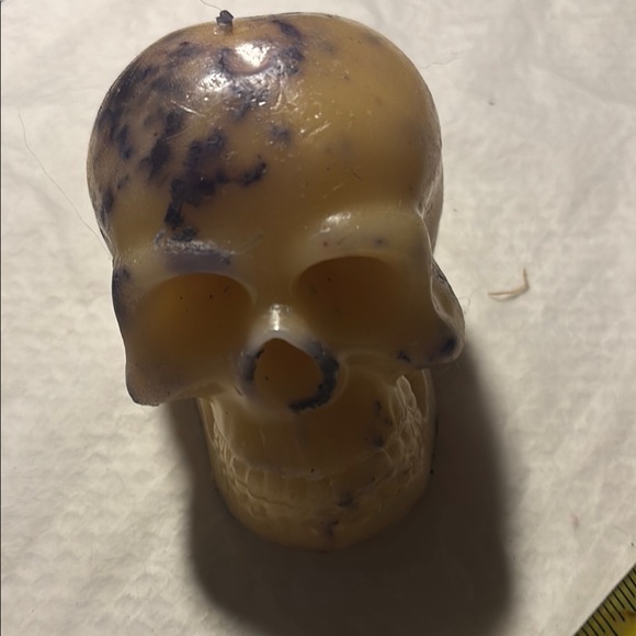 Cream and Purple Candle Holder with Distinctive Accents - Picture 2 of 16